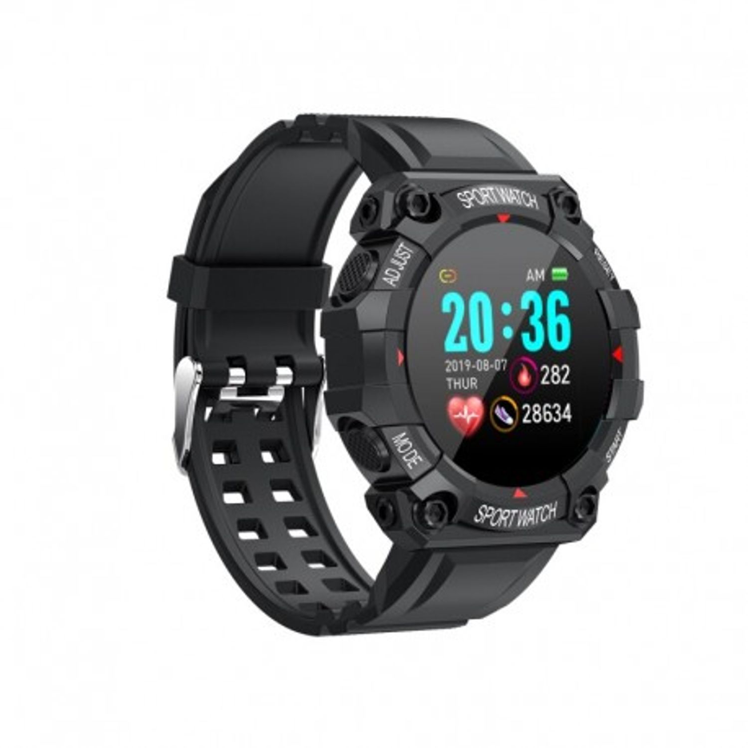 Ceas Smartwatch Techstar® FD68, 1.3" IPS, Design Sport, Bluetooth 4.0, Monitorizare Tensiune, Puls, Negru fotografia produsului View 2 L