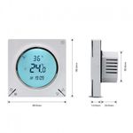 Termostat Techstar&reg; Smart TH-12W, Wireless, 16A, 3500W, Google Home, Alexa, Tuya, Senzor Pardoseala, Alb fotografia produsului