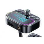 Modulator FM Techstar&reg; T67, Bluetooth 5.0, Microfon Dual, Voltaj Baterie, USB, 18W PD Type C, MicroSD, AUX, RGB fotografia produsului View 5 S