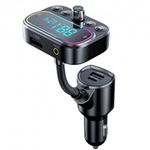Modulator FM Techstar&reg; T67, Bluetooth 5.0, Microfon Dual, Voltaj Baterie, USB, 18W PD Type C, MicroSD, AUX, RGB fotografia produsului