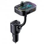 Modulator FM Techstar&reg; T67, Bluetooth 5.0, Microfon Dual, Voltaj Baterie, USB, 18W PD Type C, MicroSD, AUX, RGB fotografia produsului View 4 S