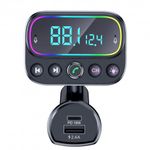 Modulator FM Techstar&reg; T67, Bluetooth 5.0, Microfon Dual, Voltaj Baterie, USB, 18W PD Type C, MicroSD, AUX, RGB fotografia produsului View 3 S