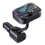 Modulator FM Techstar&reg; T67, Bluetooth 5.0, Microfon Dual, Voltaj Baterie, USB, 18W PD Type C, MicroSD, AUX, RGB fotografia produsului View 2 S