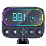 Modulator FM Techstar&reg; T67, Bluetooth 5.0, Microfon Dual, Voltaj Baterie, USB, 18W PD Type C, MicroSD, AUX, RGB fotografia produsului View 6 S