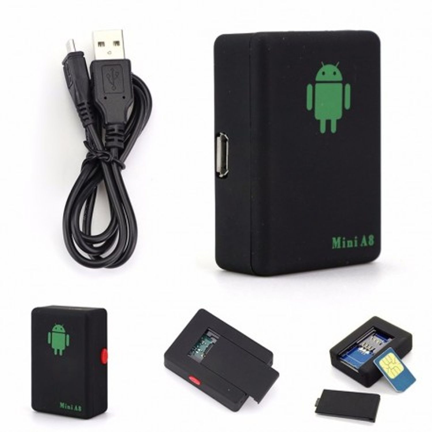 Mini GPS Tracker Techstar&reg; A8, Urmarire LBS, Alarma, Microfon, Spion, SIM GSM, Mesaje si Apeluri Automate, Detectarea fotografia produsului View 10 L