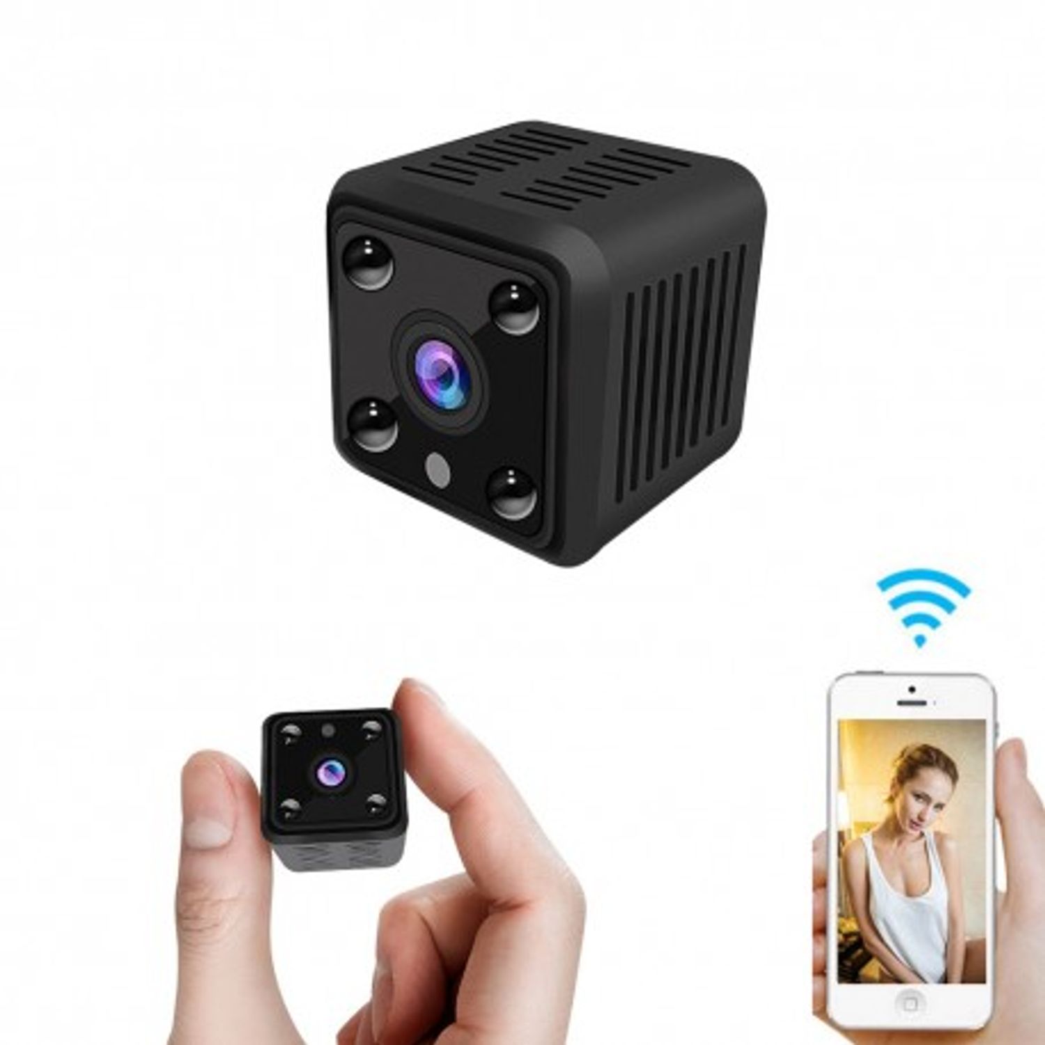 Camera Supraveghere IP Techstar&reg; HDQ9, Super Mini, Wireless, FULL HD, 1080P, MicroSD, Detectare Miscare, Night Vision fotografia produsului View 6 L