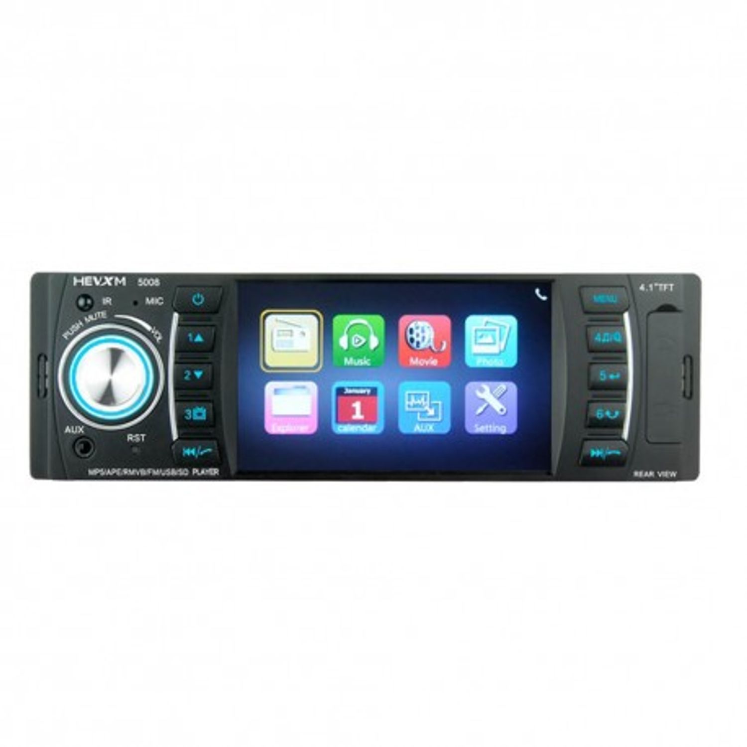 MP5 Player Techstar&reg; 5008, 1DIN, Camera Marsarier, Ecran HD 4.1", Telecomanda, Bluetooth 4.2 fotografia produsului View 5 L