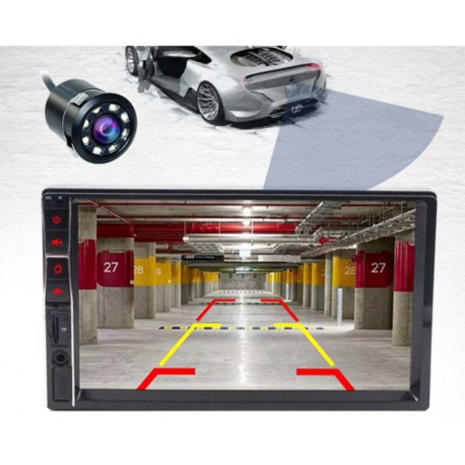 MP5 Player Techstar&reg; 7032, 2DIN, Camera Marsarier, Ecran HD Touch 7", Comenzi Volan, Telecomanda, MirrorLink, Bluetoot fotografia produsului View 11 L