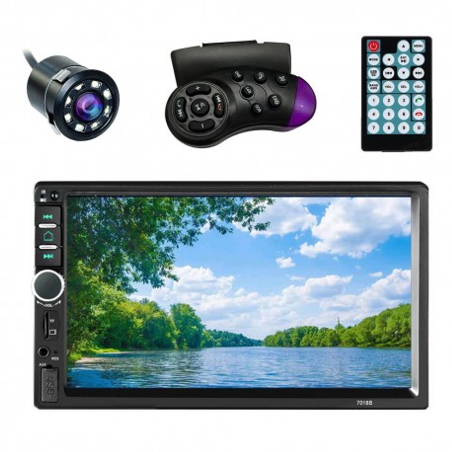 MP5 Player Techstar&reg; 7021, 2DIN, Camera Marsarier, Ecran HD Touch 7", Comenzi Volan, Telecomanda, MirrorLink, Bluetoot fotografia produsului View 3 L