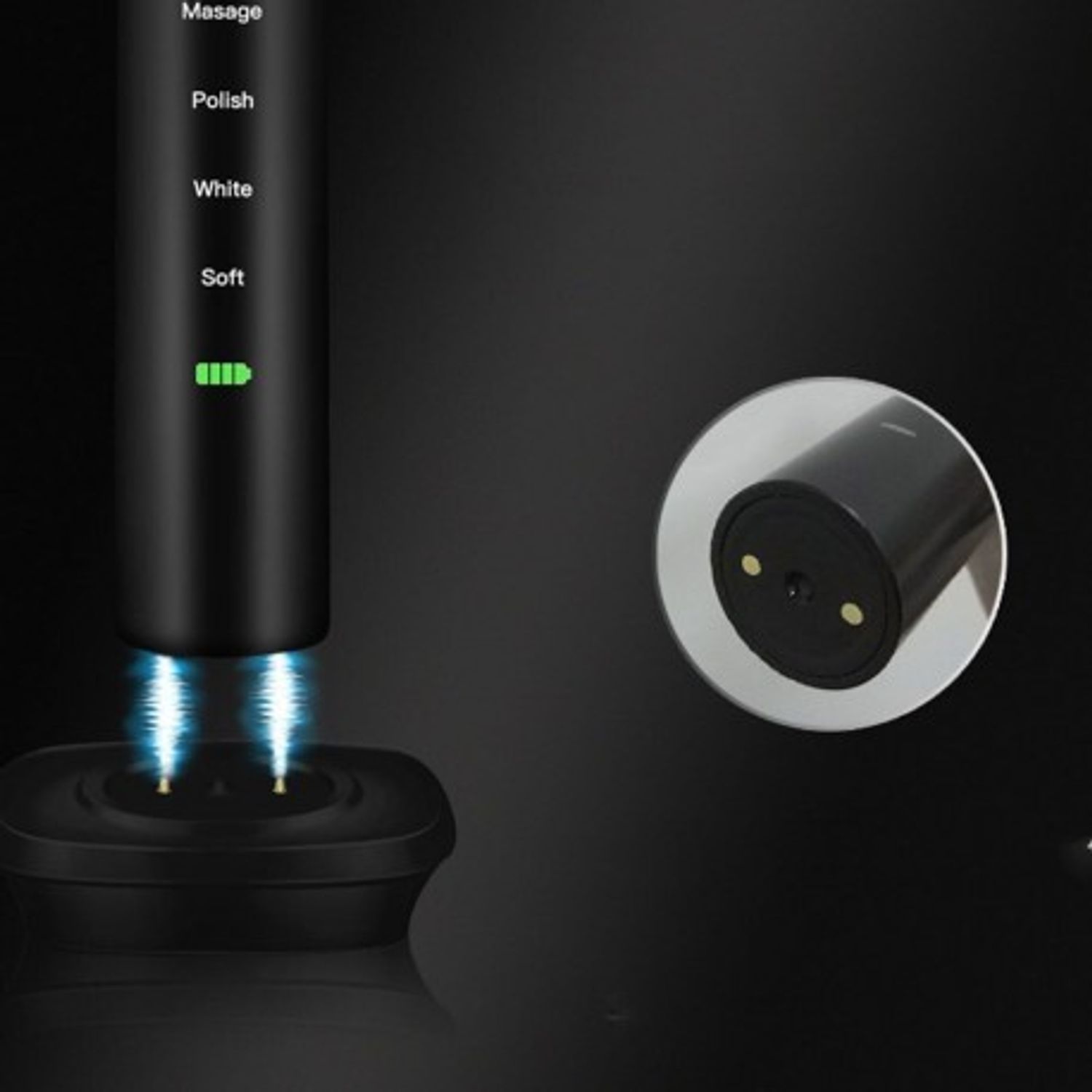 Periuta de Dinti Electrica, Techstar&reg; VTC202, Negru, 5 Moduri, Acumulator, Reincarcabila, Dock fotografia produsului View 2 L