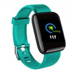 Ceas Smartwatch Techstar&reg; D13 Verde, Ecran LCD 1.3inch, Bluetooth 4.0, Compatibil Android & iOS, Unisex, Rezistent la fotografia produsului