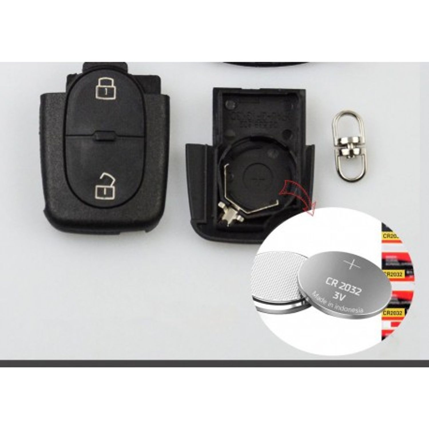 Carcasa Cheie Auto Techstar&reg; AUDI, A2, A3, A4, A6, A8, TT, 2 Butoane, CR2032 fotografia produsului View 5 L