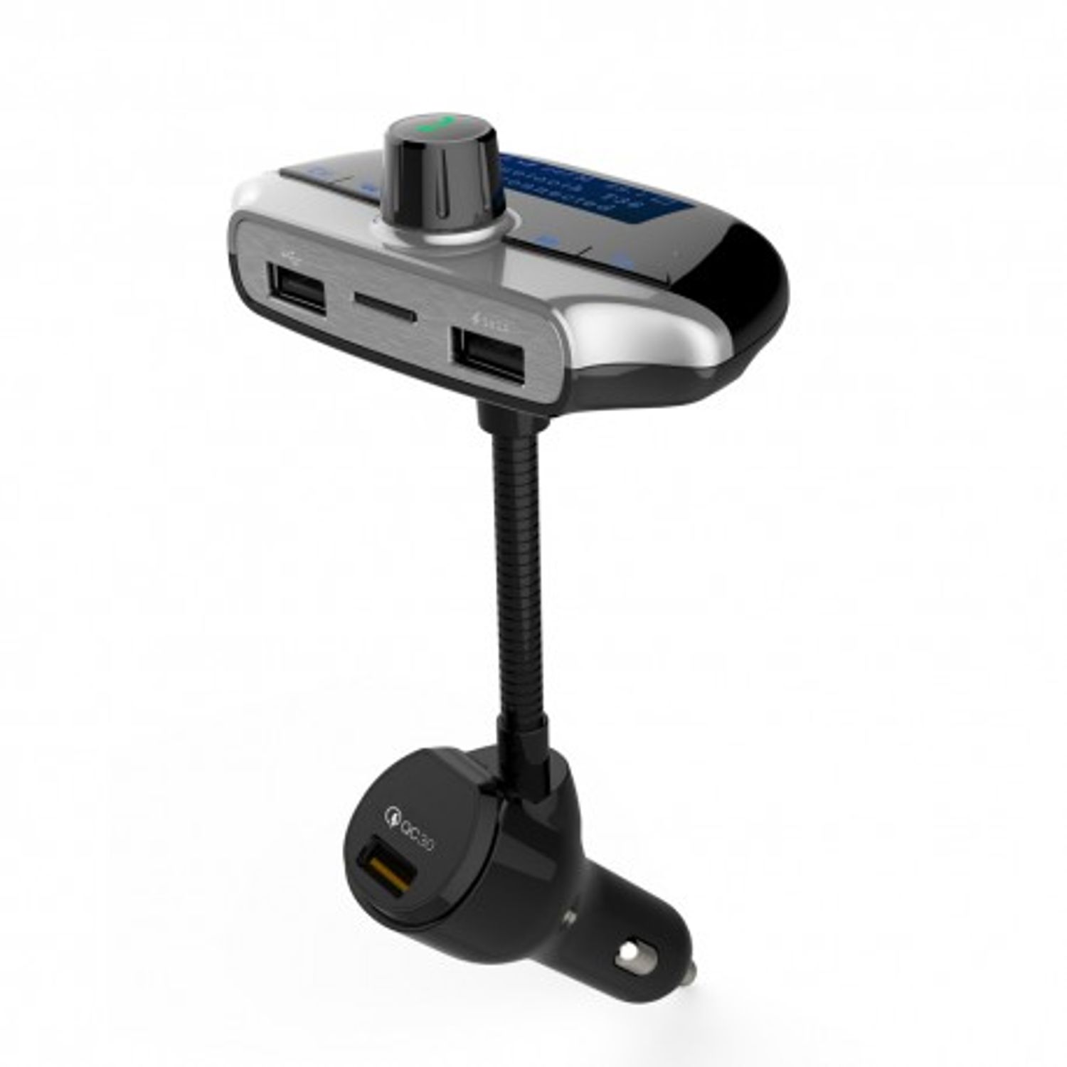 Modulator FM Techstar&reg; T36, Wireless, Bluetooth 3.0, Microfon Integrat, Quick Charge 3.0, Afisare Voltaj, Slot MicroSD fotografia produsului View 5 L