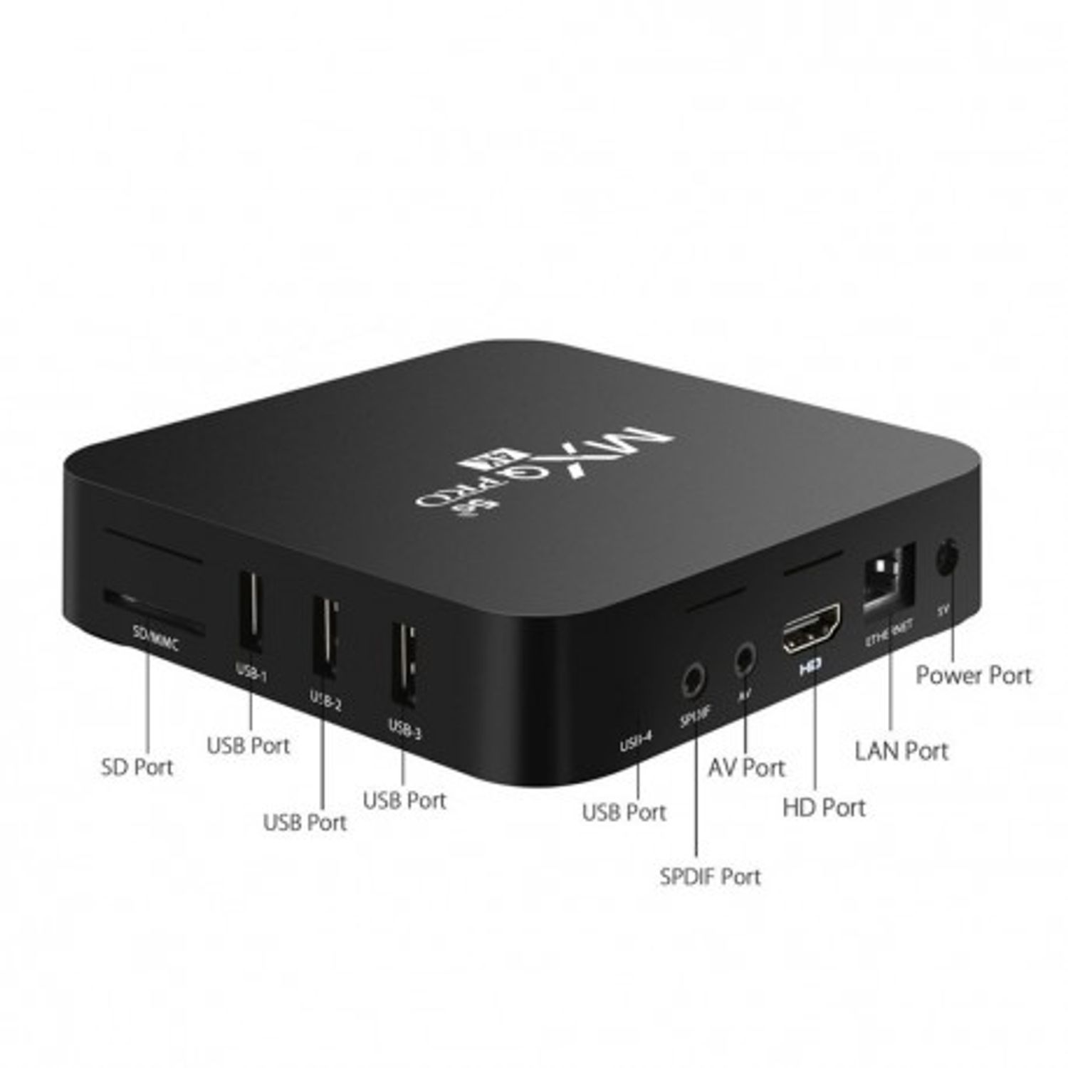 Mini PC TV Box Techstar&reg; MXQ PRO, UltraHD 4K, Quad-Core 64 Bit. 4GB RAM, 512GB ROM, 5G Wireless, Ethernet, Android 10 fotografia produsului View 5 L