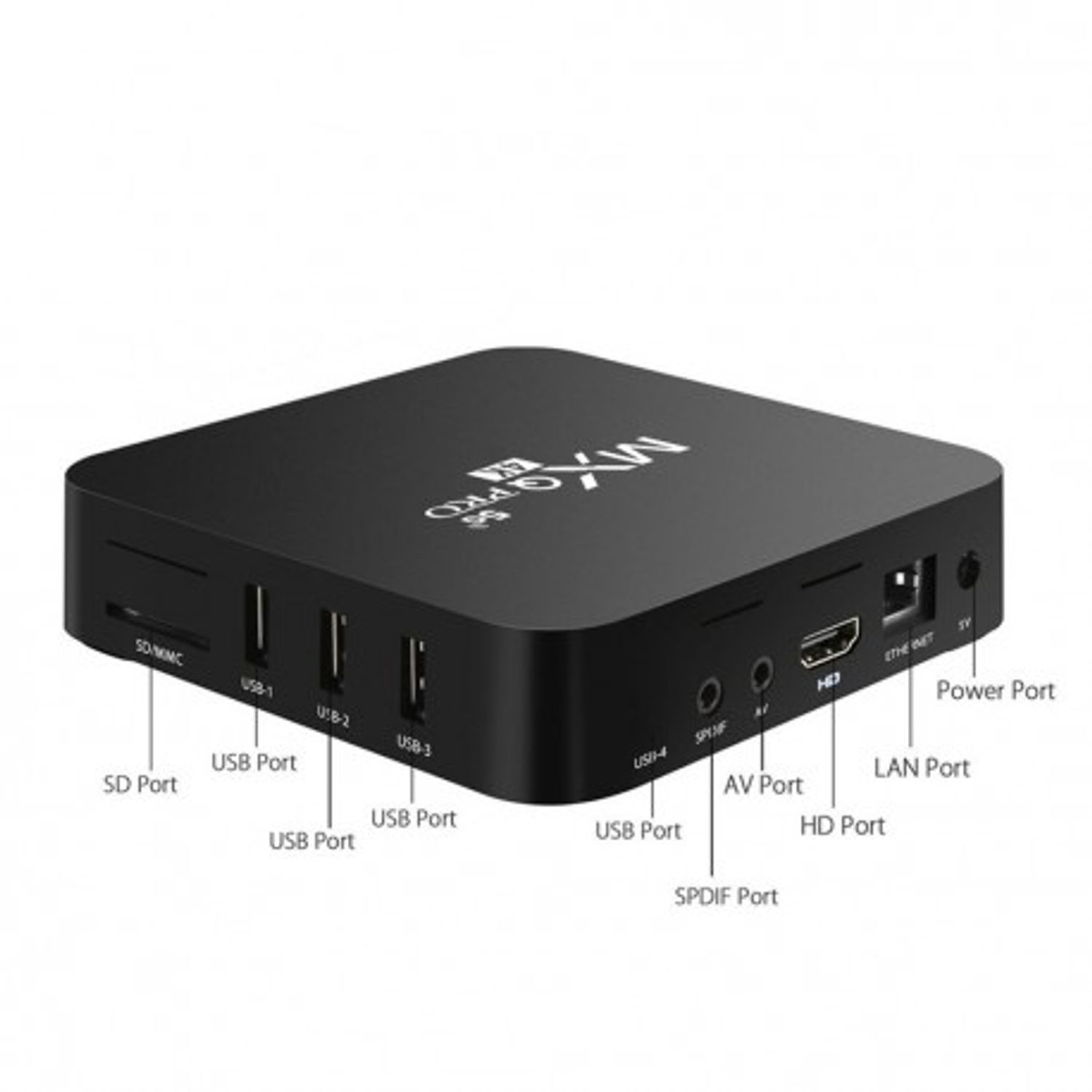 Mini PC TV Box Techstar&reg; MXQ PRO, UltraHD 4K, Quad-Core 64 Bit. 4GB RAM, 512GB ROM, 5G Wireless, Ethernet, Android 10 fotografia produsului View 2 L