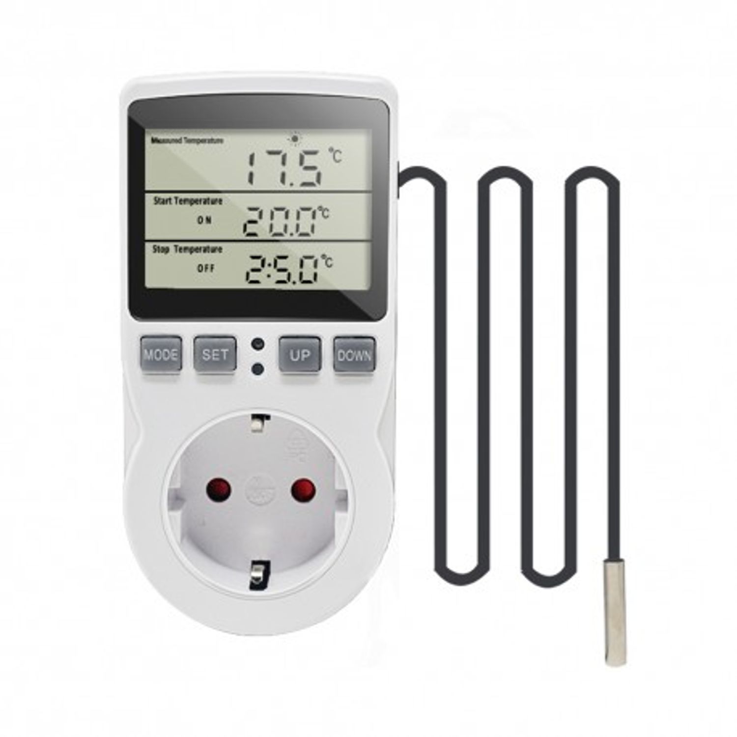 Priza Programabila Techstar&reg; KT3100, Digital Timer, Priza Intrerupator, 230V, 16A, Programabila Timp/Temperatura, Term fotografia produsului