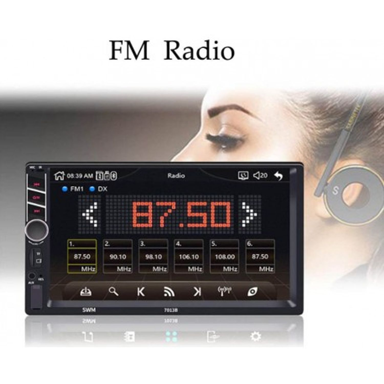 MP5 Player Techstar&reg; 7055, 2DIN, Camera Marsarier, Ecran HD Touch 7", Comenzi Volan, Telecomanda, MirrorLink, Bluetoot fotografia produsului View 4 L