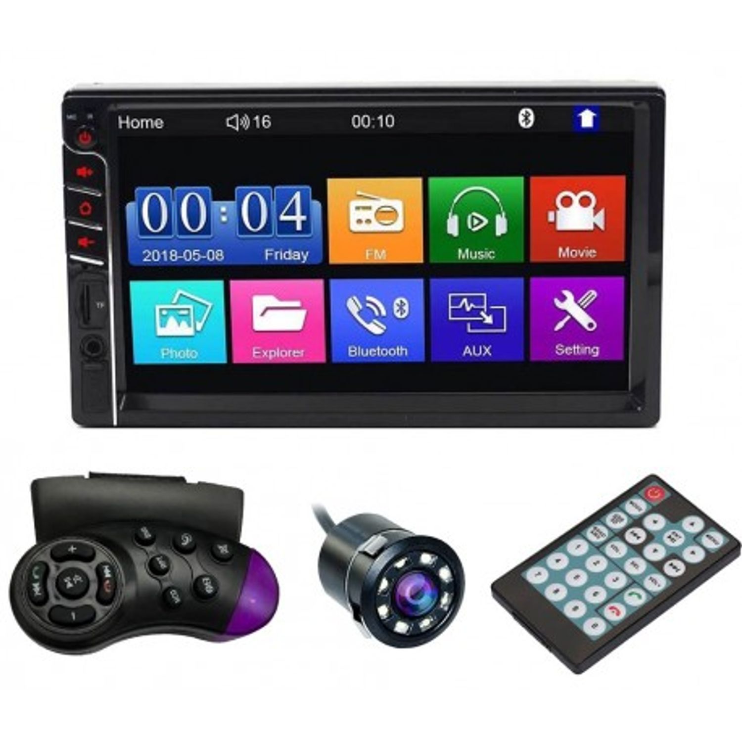 MP5 Player Techstar&reg; 7033, 2DIN, Camera Marsarier, Ecran HD Touch 7", Comenzi Volan, Telecomanda, MirrorLink, Bluetoot fotografia produsului View 9 L
