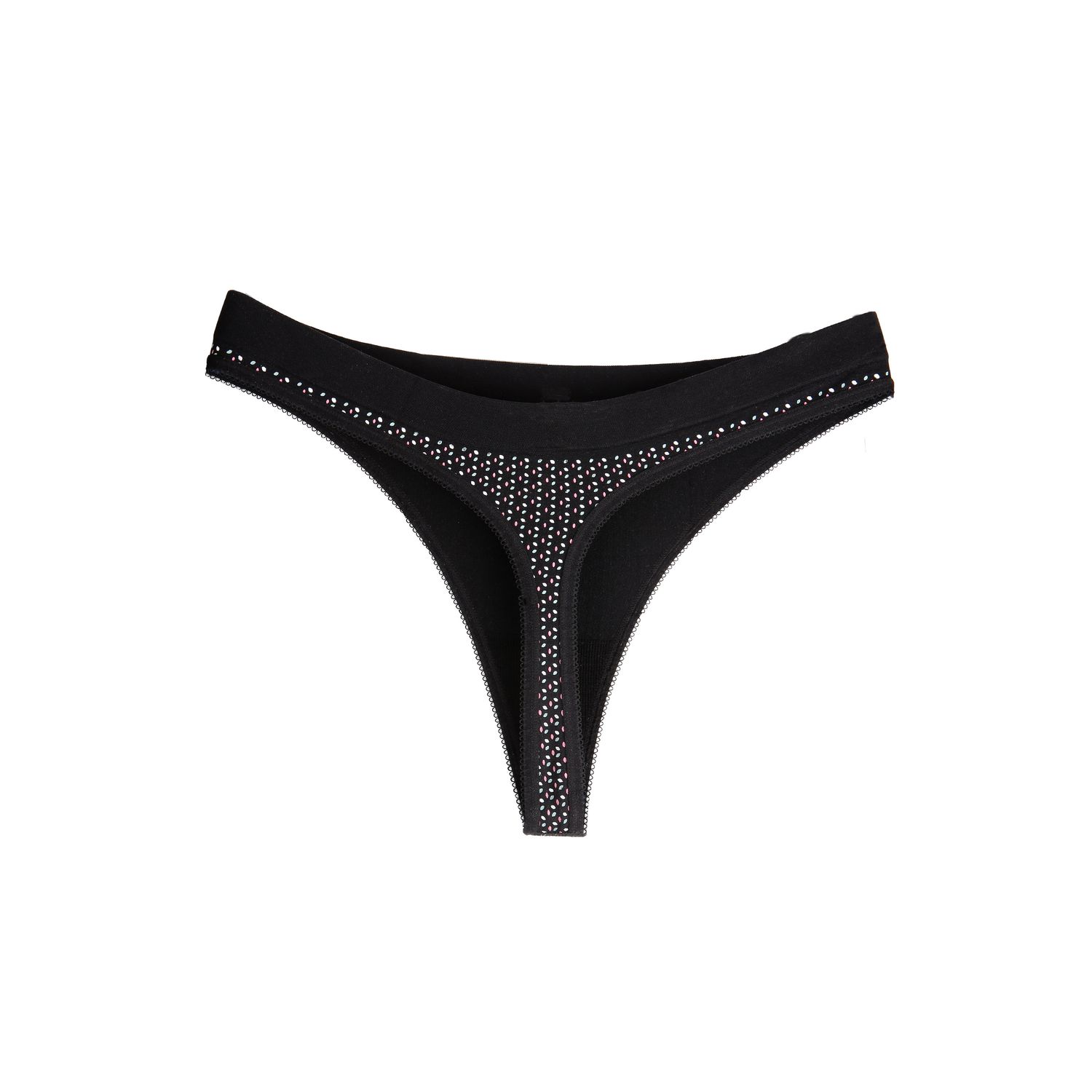Chiloti dama, Rochena, Tanga, Nylon, 009, Negru, L INTL fotografia produsului View 2 L