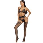 Set lenjerie sexy, Rochena, 3 piese, Nylon, S6050, Negru, S-M INTL fotografia produsului View 5 S