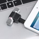 Microfon Super Mini Techstar&reg;, Stereo, Pentru Telefon, Laptop, Tableta, Interviu, Portabil, 90&deg; Mobil fotografia produsului