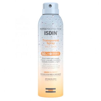 Spray Transparent De Protectie Solara Pentru Corp Isdin Wet Skin, SPF 50, 250 Ml