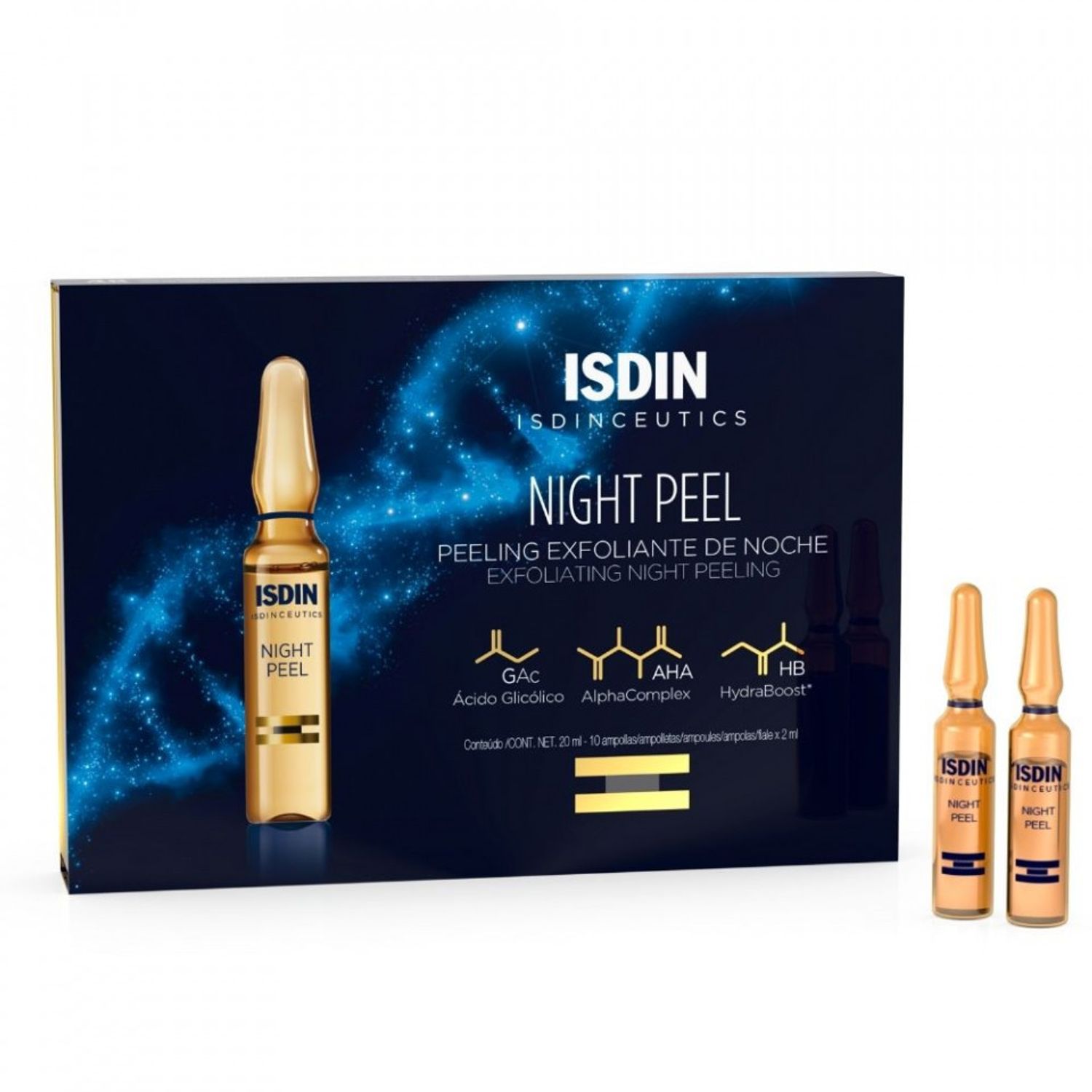 Fiole peeling de noapte Isdin Night Peel, 10 fiole fotografia produsului
