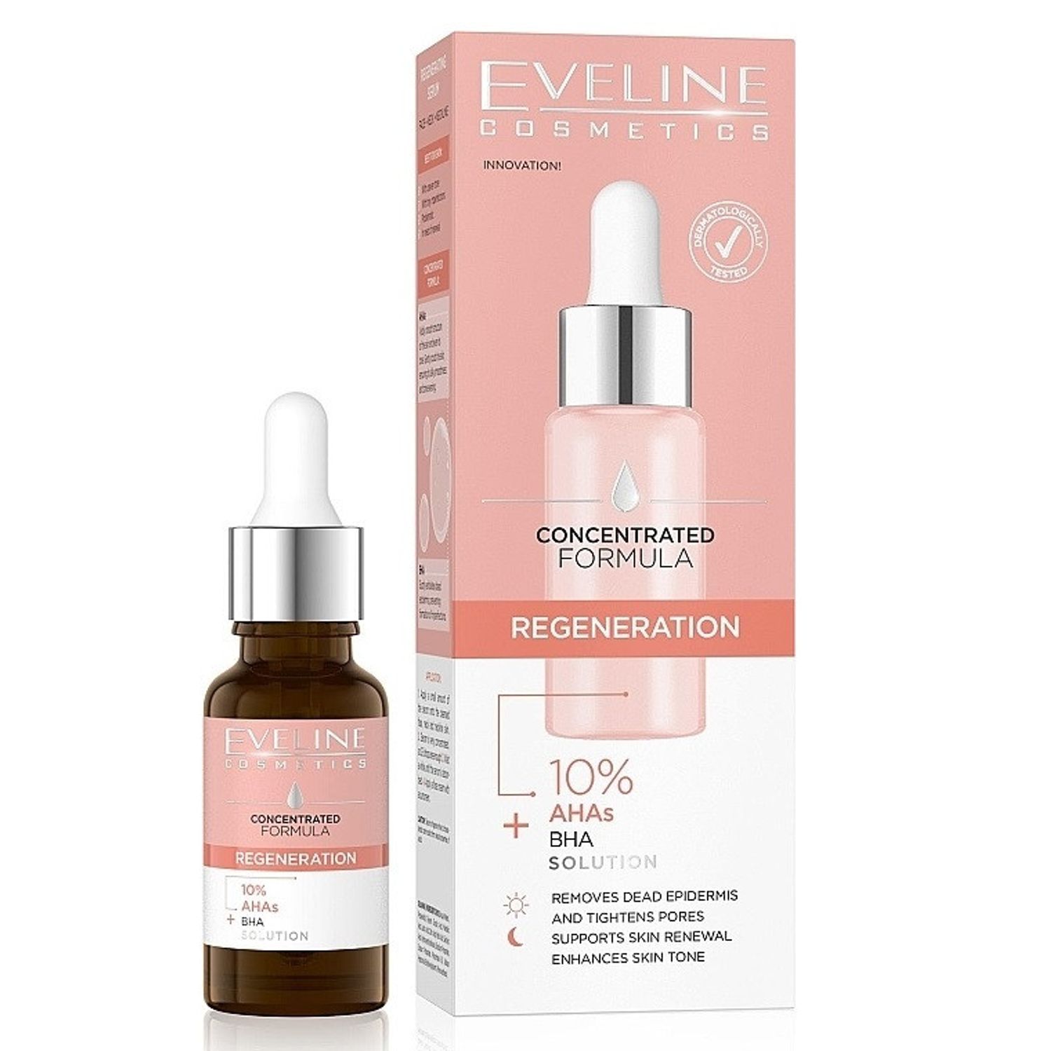 Ser regenerator cu acizi AHA si BHA Eveline Cosmetics, 18 ml fotografia produsului