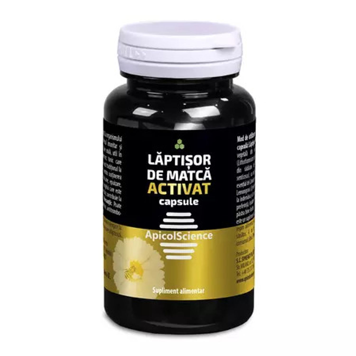 Laptisor de matca Activat ApicolScience 60 capsule Dvr Pharm fotografia produsului