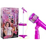 Microfon SuperStar de jucarie cu trepied si proiector, roz fotografia produsului