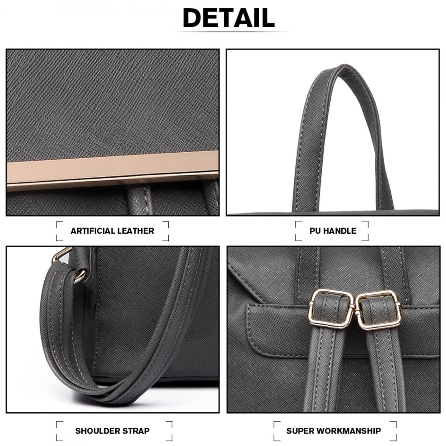 Rucsac dama Lyla GT1778, model gri fotografia produsului View 4 L