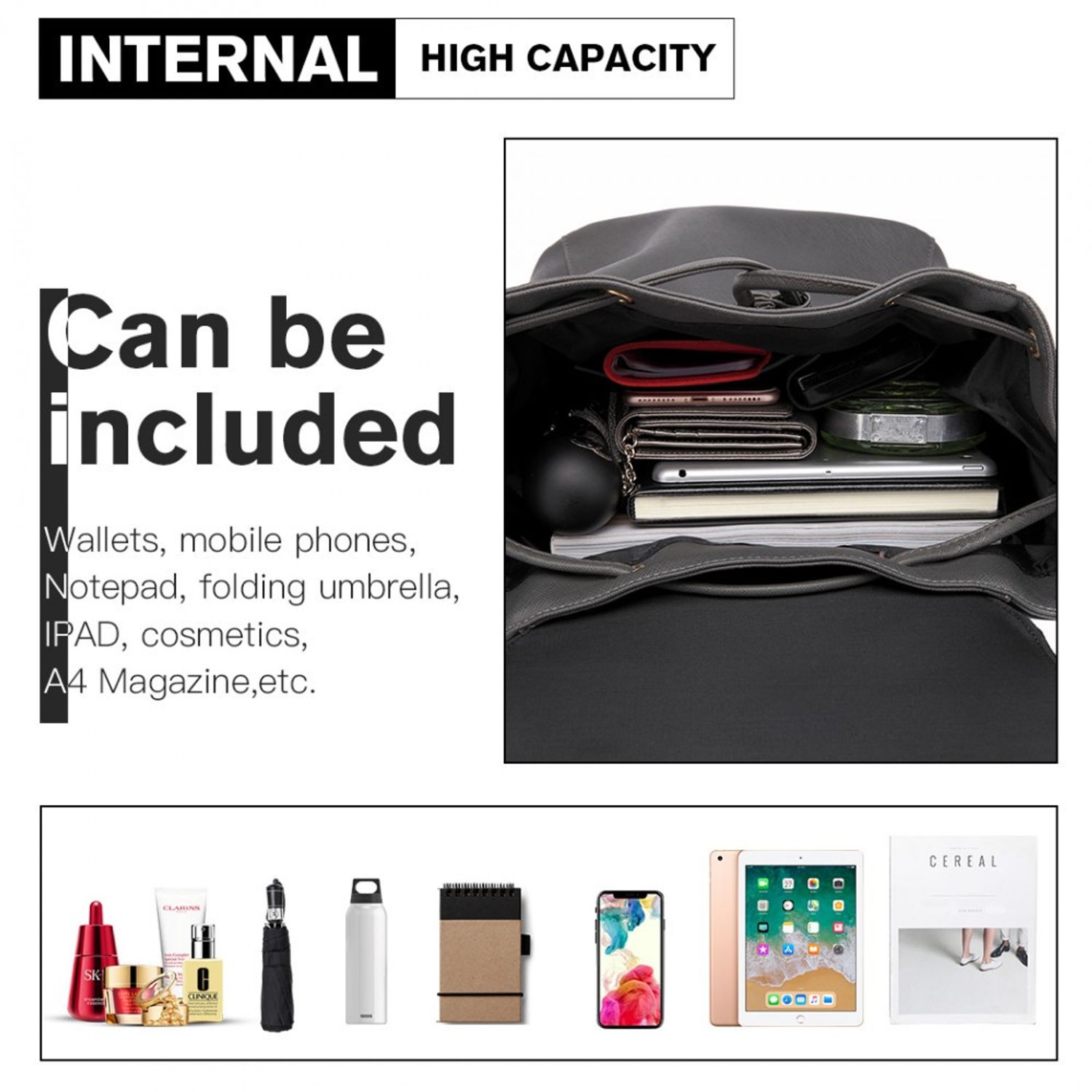 Rucsac dama Lyla GT1778, model gri fotografia produsului View 7 L