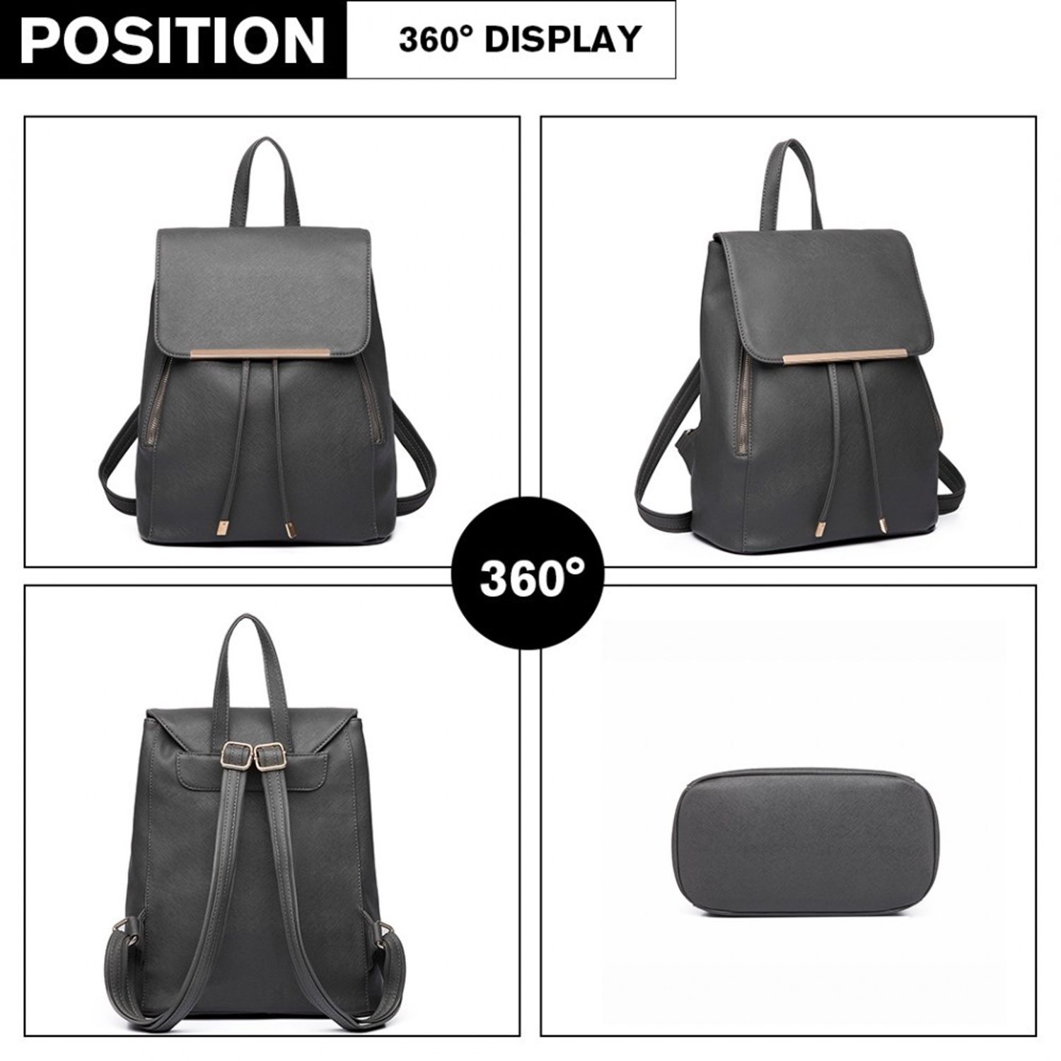 Rucsac dama Lyla GT1778, model gri fotografia produsului View 6 L