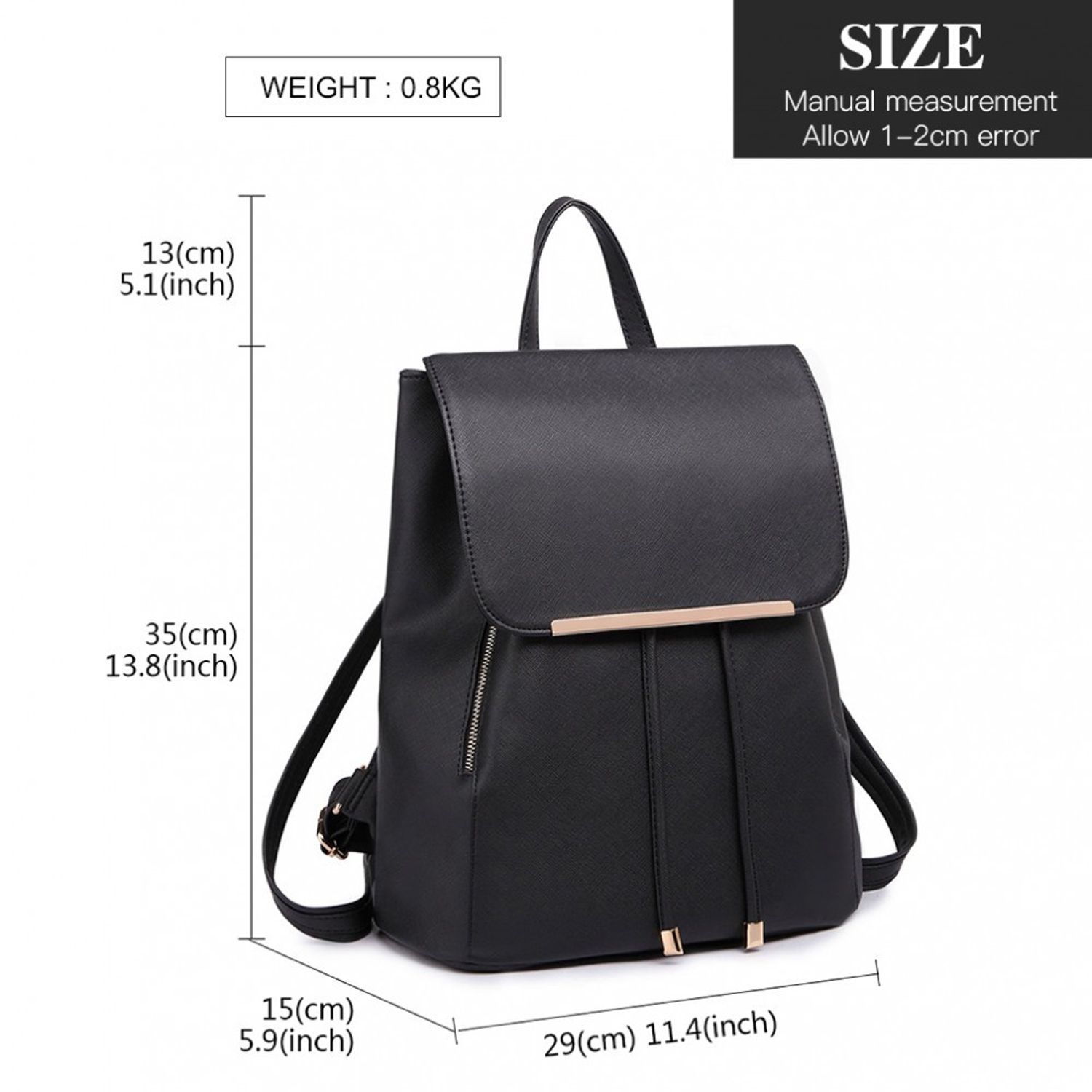 Rucsac dama Lyla GT1777, model negru fotografia produsului View 3 L