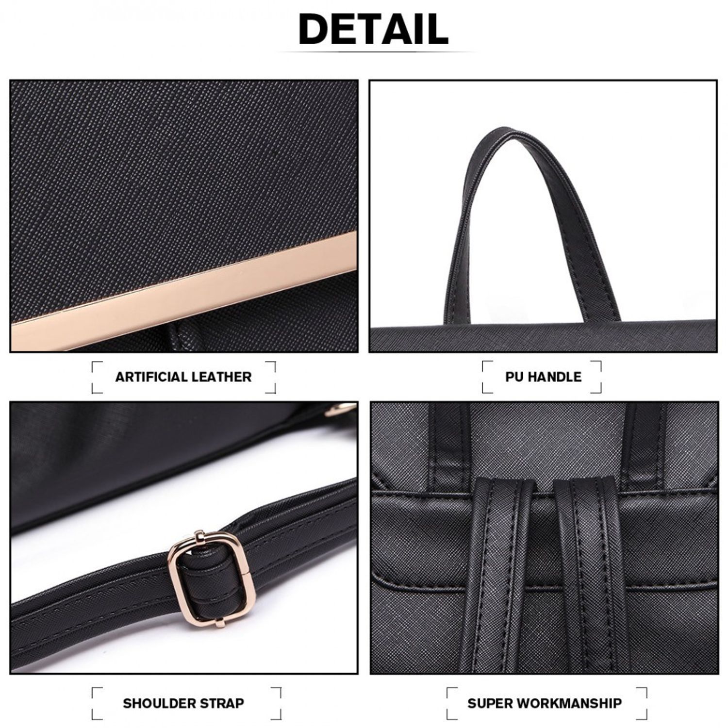 Rucsac dama Lyla GT1777, model negru fotografia produsului View 5 L