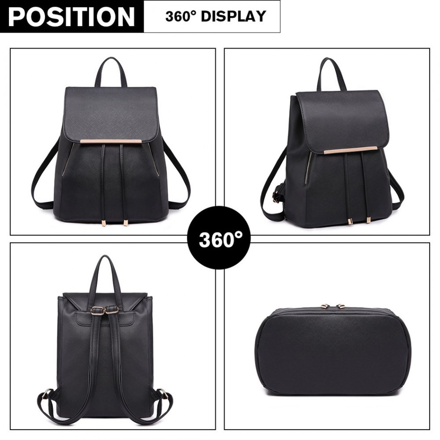 Rucsac dama Lyla GT1777, model negru fotografia produsului View 6 L