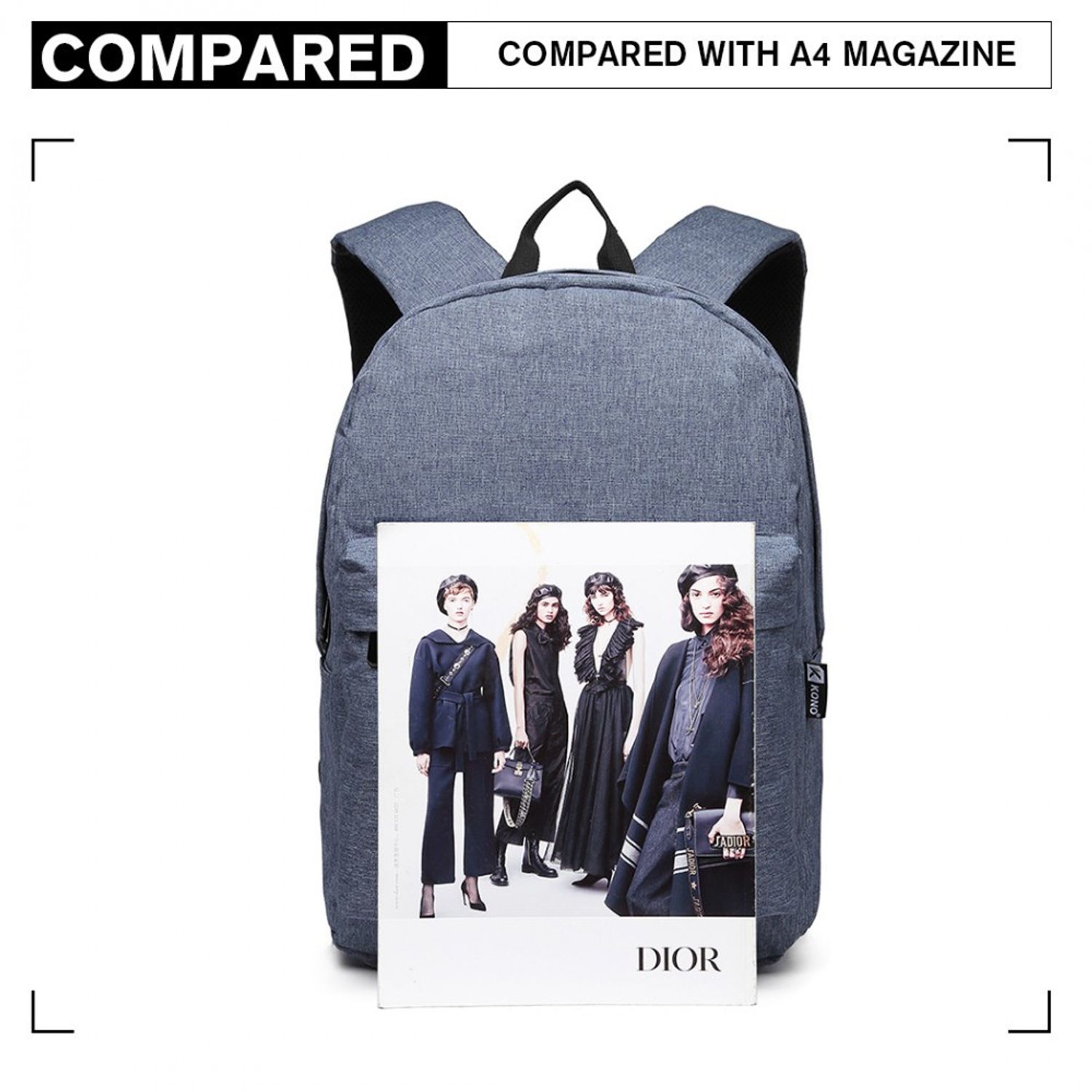 Rucsac unisex Gabri GT1775, material textil impermeabil, Albastru fotografia produsului View 3 L