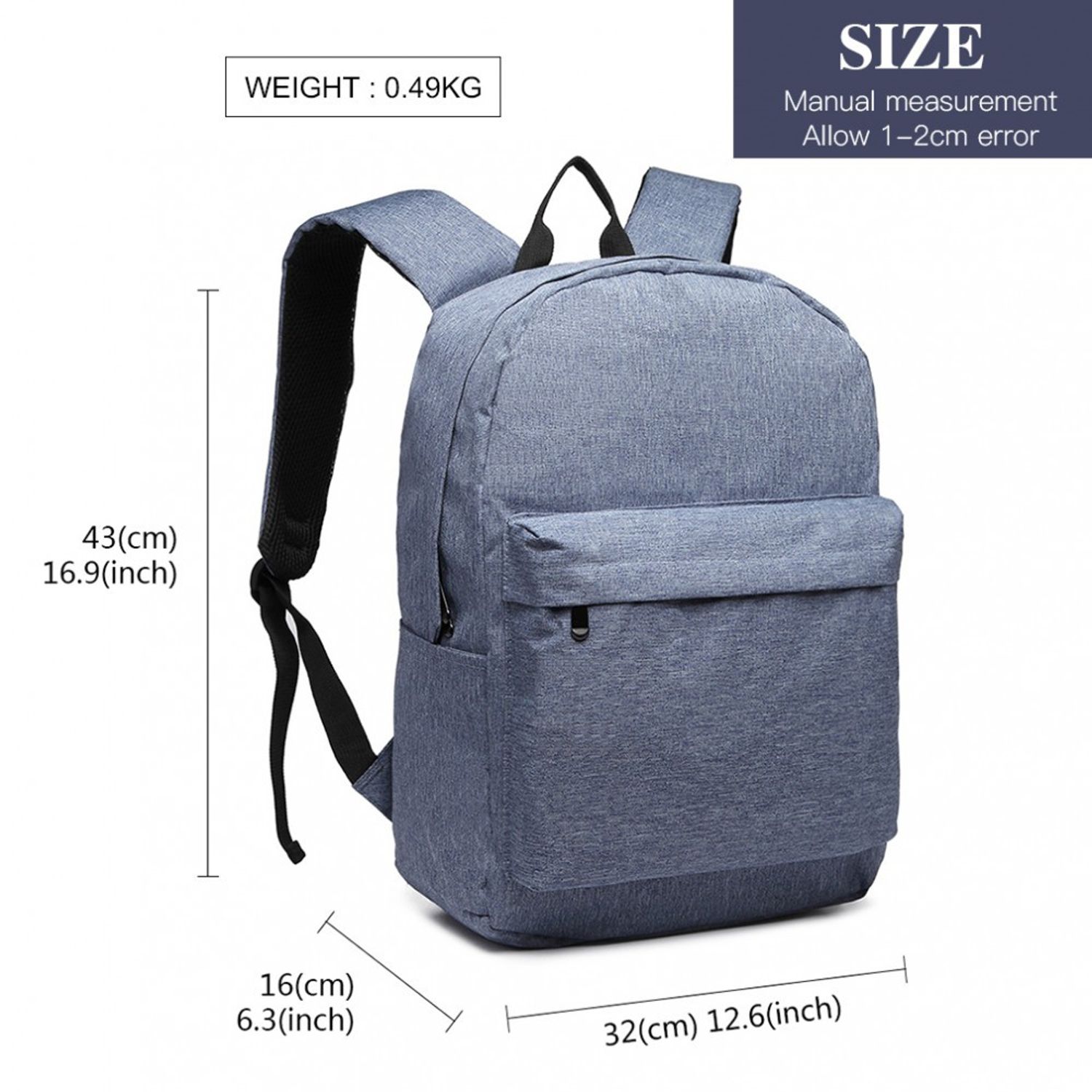 Rucsac unisex Gabri GT1775, material textil impermeabil, Albastru fotografia produsului View 4 L