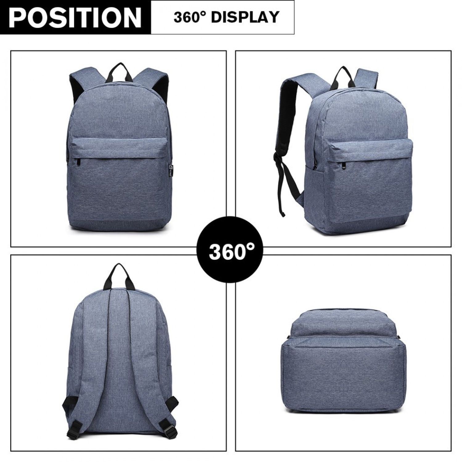 Rucsac unisex Gabri GT1775, material textil impermeabil, Albastru fotografia produsului View 5 L