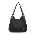Geanta tote dama Eden GT1780, textil, model negru fotografia produsului