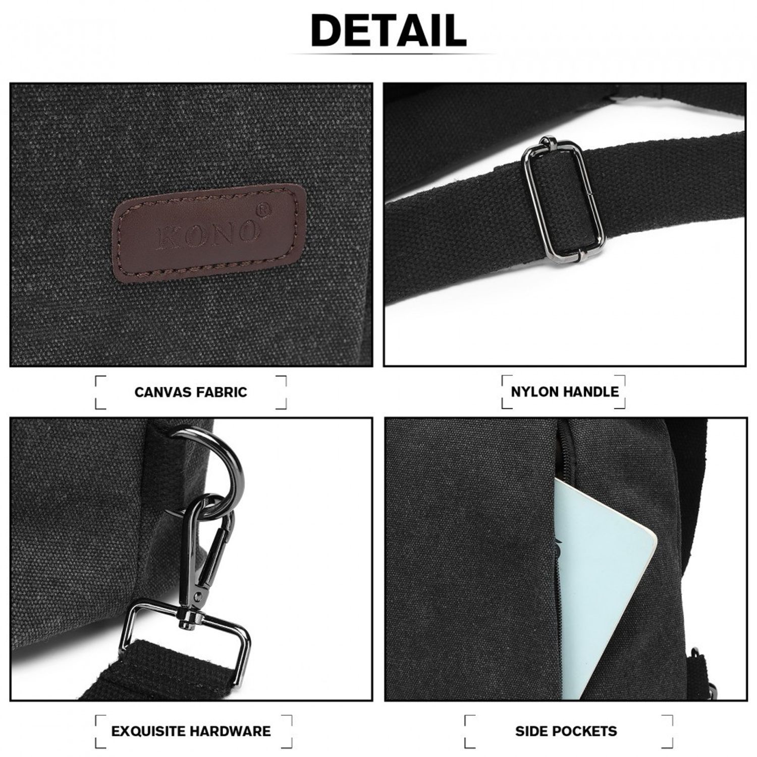 Geanta dama Raya GT1767, material textil, Negru fotografia produsului View 4 L
