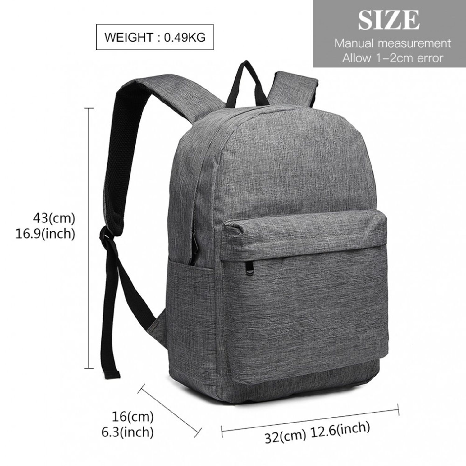 Rucsac unisex Gabri GT1776, material textil impermeabil, Gri fotografia produsului View 6 L