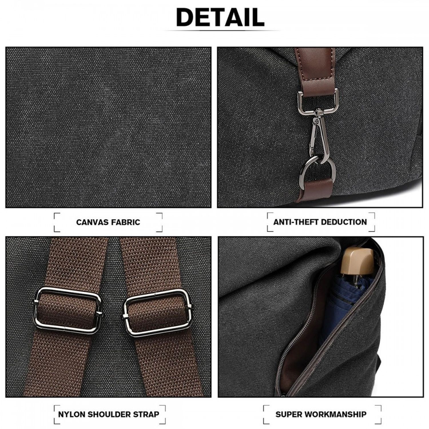 Rucsac dama Michela GT1763, material textil, Negru fotografia produsului View 7 L