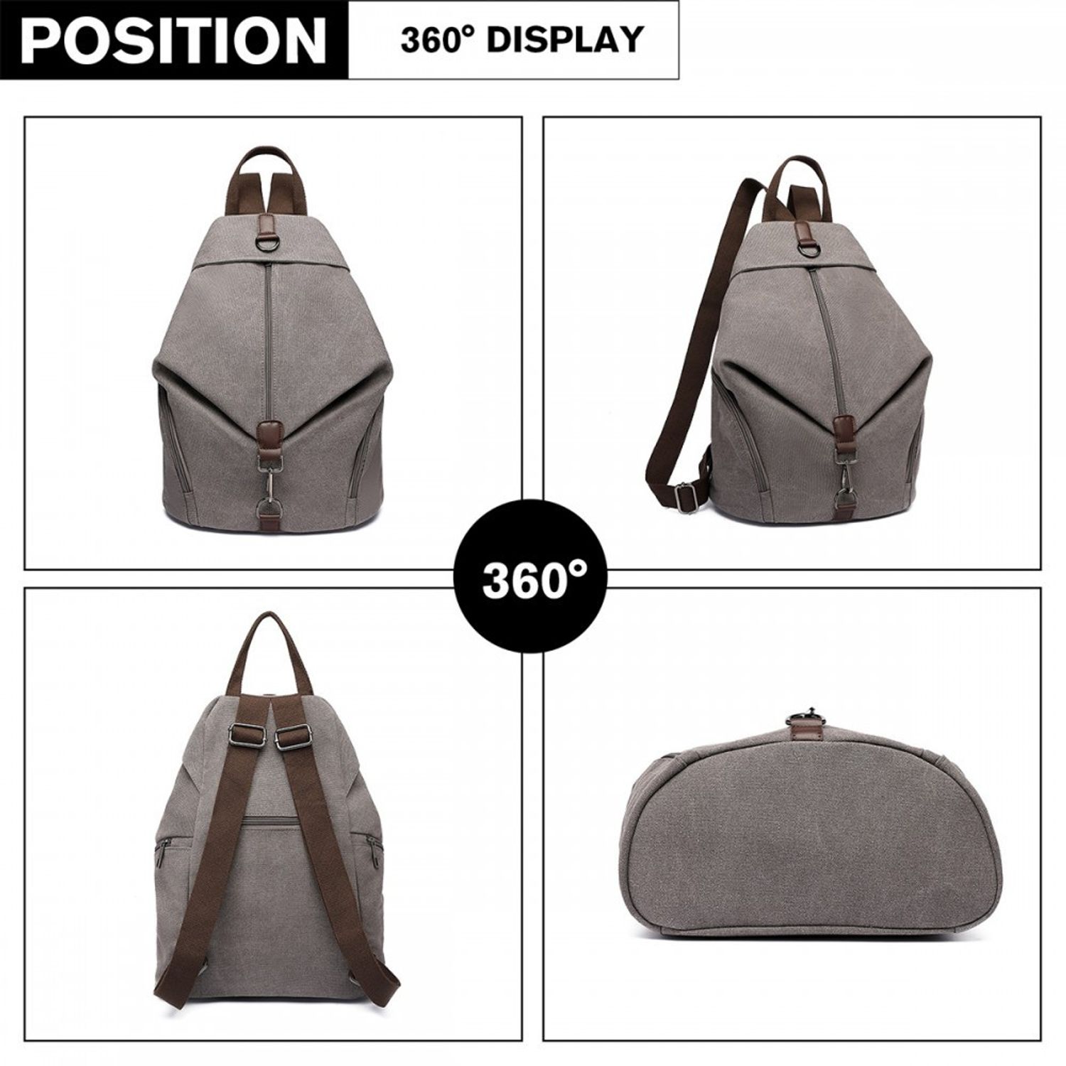 Rucsac dama Michela GT1765, material textil, Gri fotografia produsului View 8 L