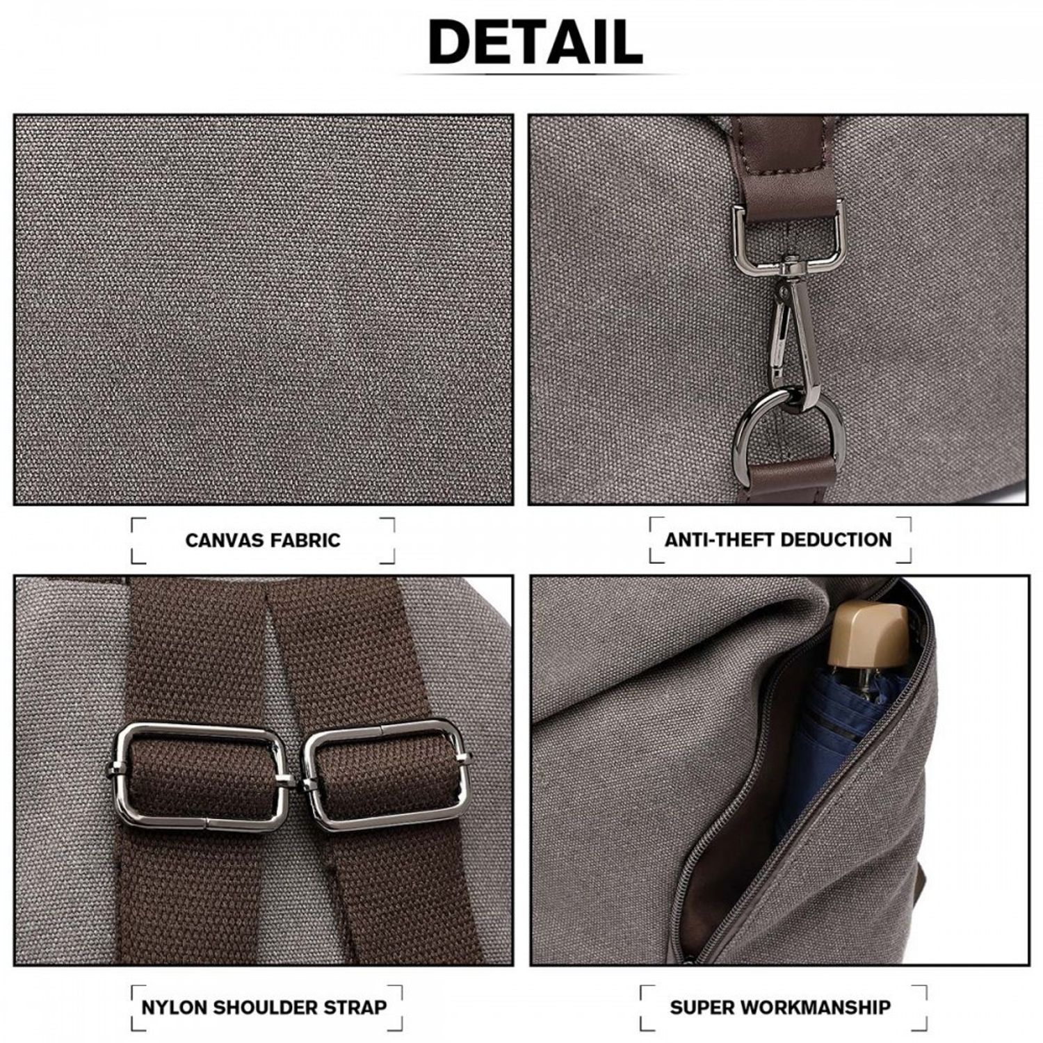 Rucsac dama Michela GT1765, material textil, Gri fotografia produsului View 9 L