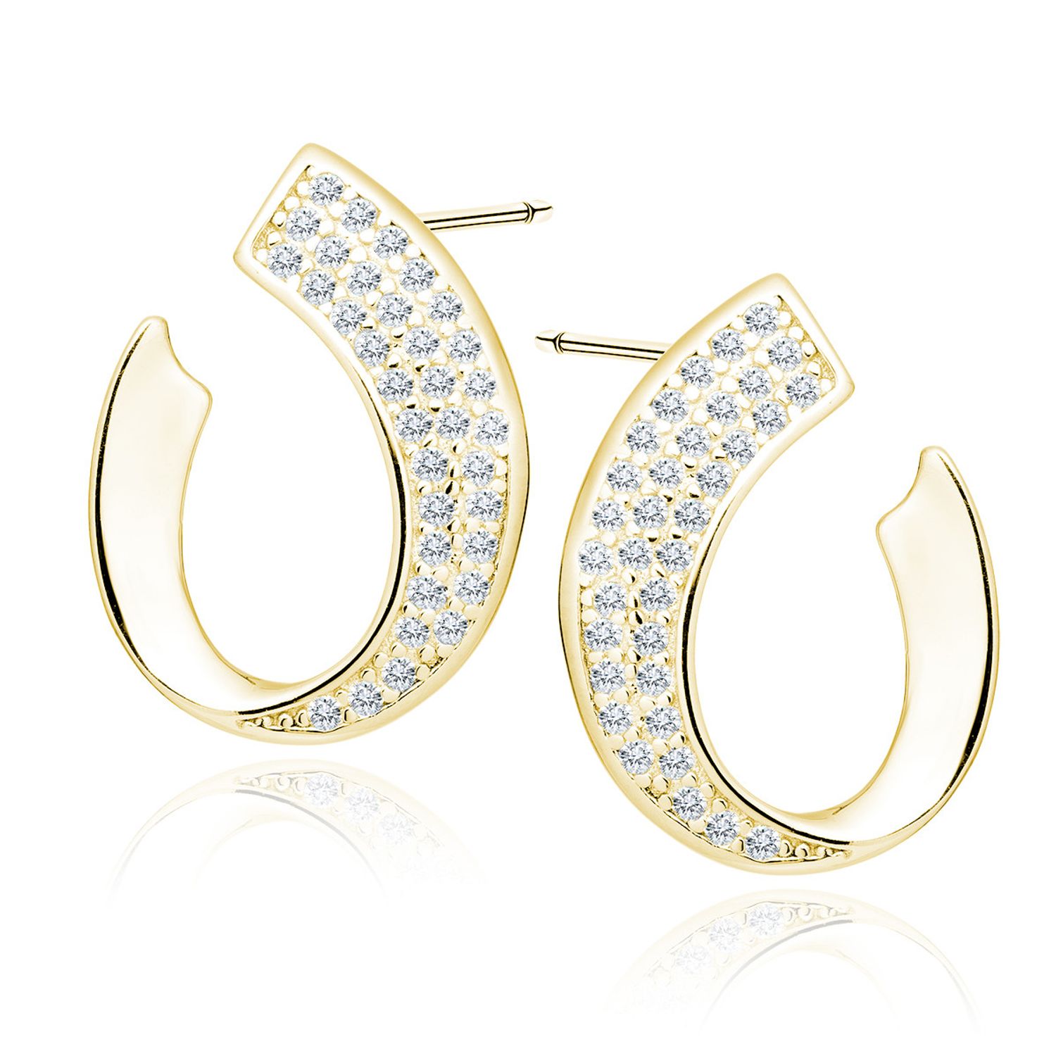 Cercei argint 925, JW443, model elegant, placat cu aur 14K fotografia produsului