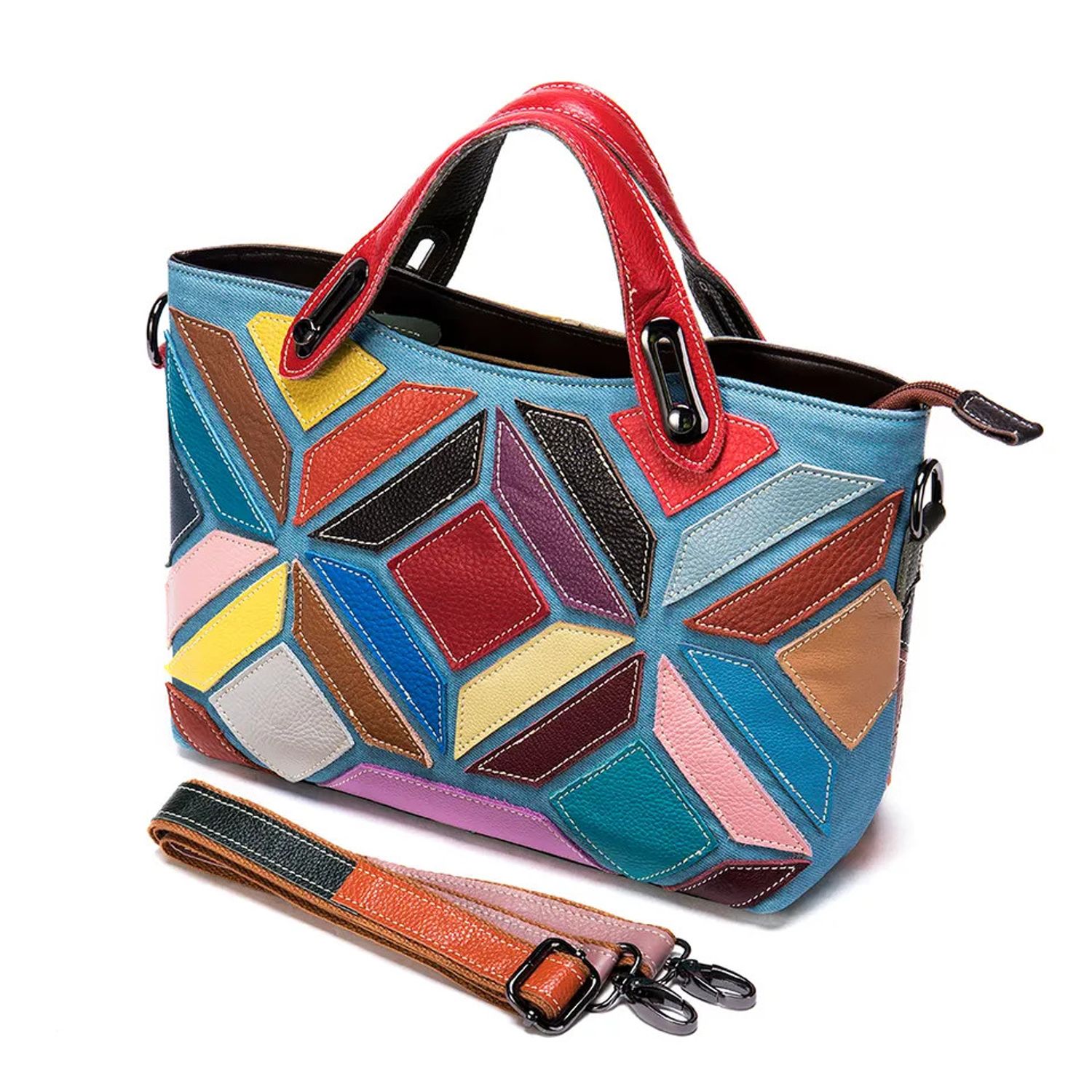 Geanta dama, Nonna GT2069, piele naturala, Multicolor fotografia produsului View 7 L