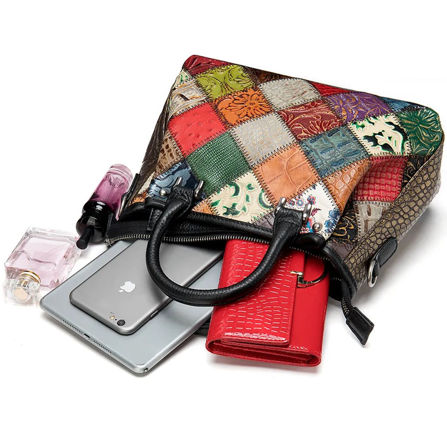 Geanta dama, Alima GT2060, piele naturala, Multicolor fotografia produsului View 7 L