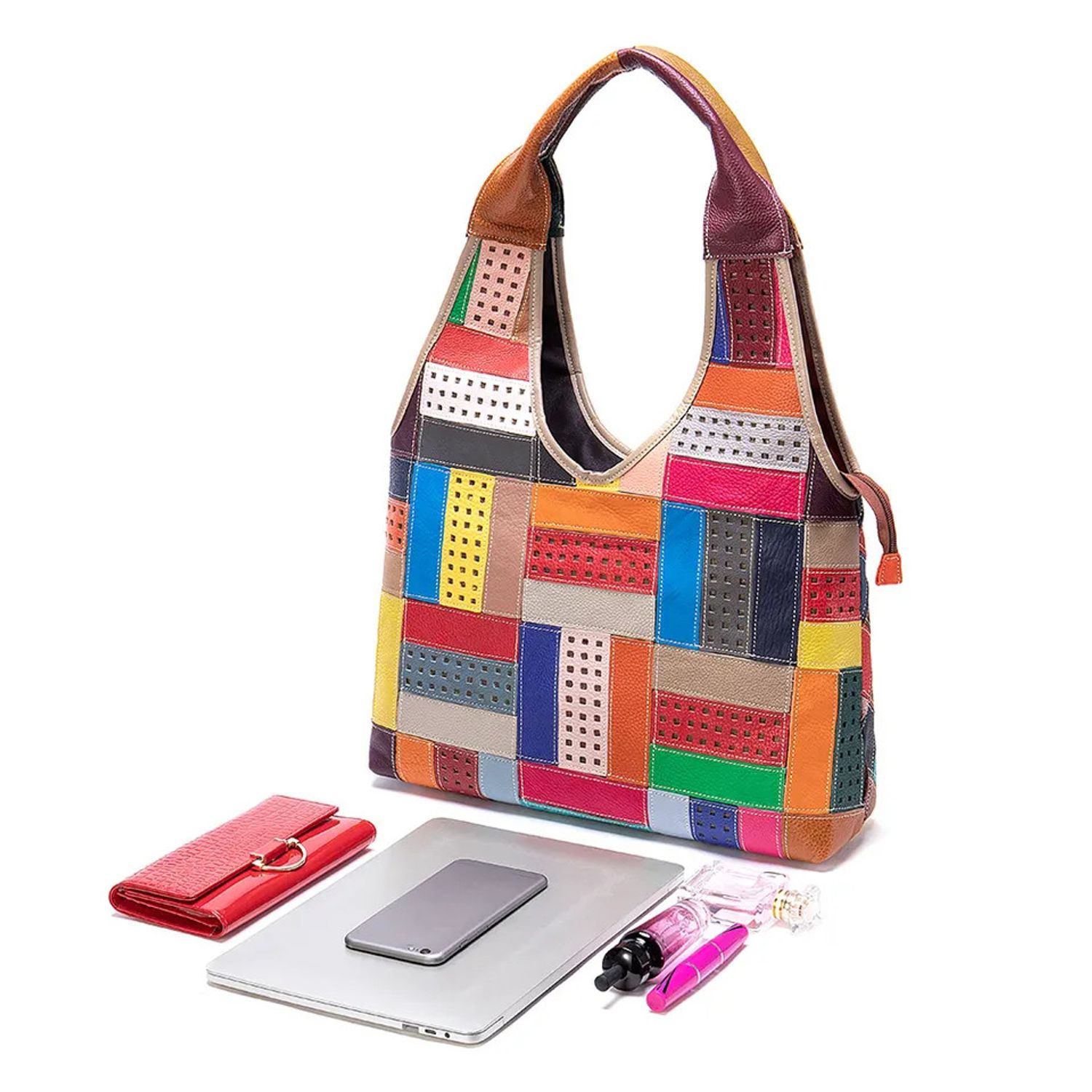 Geanta dama, Marciana GT2068, piele naturala, Multicolor fotografia produsului View 8 L