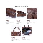 Geanta de calatorie, Malini GT2052, piele naturala, Maro fotografia produsului View 5 S